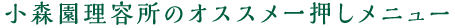 小森園理容所のオススメ一押しメニュー