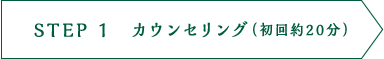 STEP 1 カウンセリング(初回約20分)